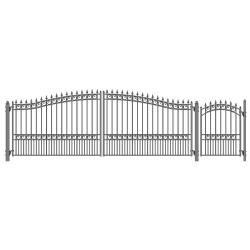ALEKO Set18X4Lond London Style Iron Dual Steel Driveway Gate 18Ft And Pedestrian Gate 4Ft