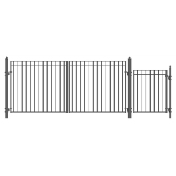 ALEKO Set14X4Madd Madrid Style Steel Swing Dual Driveway 14 Ft With Pedestrian Gate 4 Ft