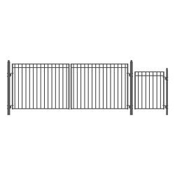 ALEKO Set16X4Madd Madrid Style Steel Swing Dual Driveway 16 Ft With Pedestrian Gate 4 Ft