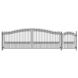 ALEKO Set12X4Lond London Style Steel Swing Dual Driveway 12 Ft With Pedestrian Gate 4 Ft