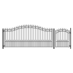 ALEKO Set14X4Stps St. Petersburg Style Steel Swing Single Driveway 14 Ft With Pedestrian Gate 4 Ft