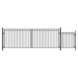 ALEKO Set18X4Madd Madrid Style Steel Swing Dual Driveway 18 Ft With Pedestrian Gate 4 Ft