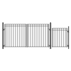 ALEKO Set12X4Madd Madrid Style Steel Swing Dual Driveway 12 Ft With Pedestrian Gate 4 Ft