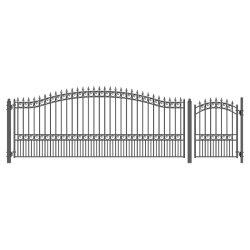 ALEKO Set18X4Lons London Style Steel Swing Single Driveway 18 Ft With Pedestrian Gate 4 Ft