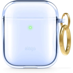 ELAGO Clear Airpods Case With Keychain Designed for Apple Airpods 1&2 [Aqua Blue]