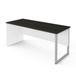 MODUBOX Pro-Concept Plus Table Desk With Rectangular Metal Leg - & Deep Grey In White