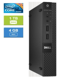 DELL Refurbished (Good) - 9020 Micro Intel Core I3-4160T 3.10 Ghz, 4GB, 1Tb HDD, Win 10 Pro