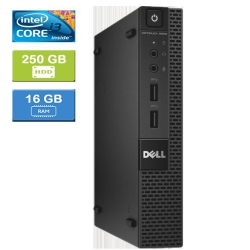 DELL Refurbished (Good) - 9020 Micro Intel Core I3-4160T 3.10 Ghz, 16GB, 250GB SSD, Win 10 Pro
