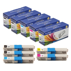 PRINTOXE C330 Compatible Set + Bk ; 5 Toner Cartridges 44469801 / 44469703 / 44469702 / 44469701 for Okidata C310 C330 C330Dn C510 C530 C530Dn Mc361