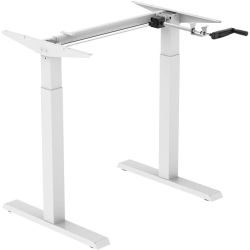 BOOST INDUSTRIES Fs-Dr22C-Wh Compact Manual Crank Height Adjustable Desk Frame In White