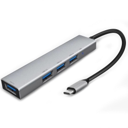 AXGEAR USB-C Type C to USB 3.0 4 Port Hub Adapter USB-C Aluminum Slim Thunderbolt USB