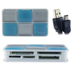 CABLESHARK All In One Card Reader. High Speed USB2.0 Rectangle (Cf Compact Flash, Sd, Micro Sd And Etc)