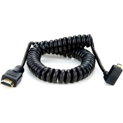 ATOMOS Coiled Right-Angle Micro HDMI to Full HDMI Cable (50-65Cm)