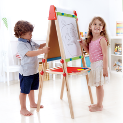 HAPE Award Winning All-In-One Wooden Kids Art Easel With Paper Roll And Accessories