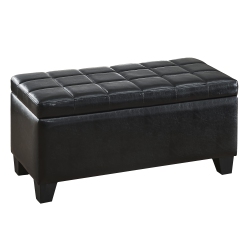 VIVA LIFESTYLE INC. Furiture Rectangular Storage Ottoman - In Black