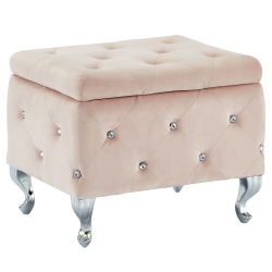 VIVA LIFESTYLE INC. Furiture Single Square Storage Ottoman - Blush
