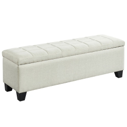 VIVA LIFESTYLE INC. Furiture Rectangular Storage Ottoman - In Beige