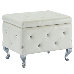 VIVA LIFESTYLE INC. Furiture Single Square Storage Ottoman - In White