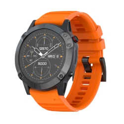 STRAPSCO Silicone Rubber Band Strap for Garmin Fenix 5, Fenix 6, Forerunner 935, Approach S60, Quatix 5, Instinct - In Orange