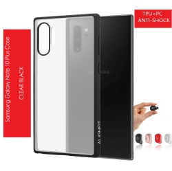ALIGNFIT Symmetry Fitted Hard Case for Samsung Note 10 Plus With Free Tws Bluetooth- Clear ( Combo Deal) In Black