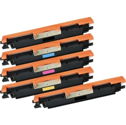 INKFIRST 5 Compatible Toner Cartridges Replacement for HP Cf350A Cf351A Cf352A Cf353A 130A 1 Set + 1 In Black