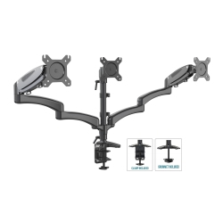 SHOPPINGALL Fully Adjustable Triple Gas Spring Lcd Monitor Arm Desk Mount Stand for Three 15"-32" Monitors - Sa-Gm135D (Black)
