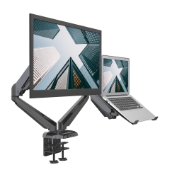 SHOPPINGALL Fully Adjustable Gas Spring 2In1 Monitor & Laptop Or Dual 15"-32" Monitors Mount Stand - Sa-Gm224U+D15 (Black-32")