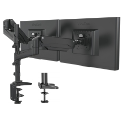 SHOPPINGALL Fully Adjustable Dual Gas Spring Lcd Monitor Mount Arm Stand for 15”-32” Display Screens - Sa-Ga24 (Black)