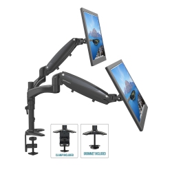 SHOPPINGALL Fully Adjustable Dual Gas Spring Lcd Monitor Arm Desk Mount Stand for 15"-32" Monitors - Sa-Gm124D (Black)