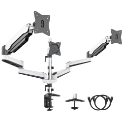 SHOPPINGALL Fully Adjustable Triple Gas Spring Lcd Monitor Mount Stand for 15”-32” Monitors - Sa-Ga36 (White)