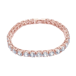 JOHNNYB JEWELRY Classic Tennis Bracelet In Rose In Gold