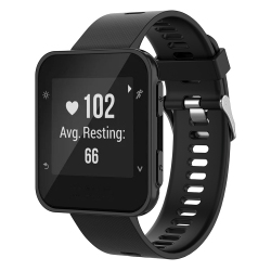 STRAPSCO Silicone Rubber Watch Band Strap for Garmin Forerunner 30 & 35 - In Black