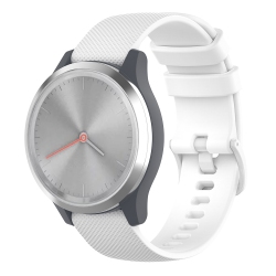 STRAPSCO Silicone Rubber Watch Band Strap for Garmin Vivomove 3S & Vivoactive 4S - In White