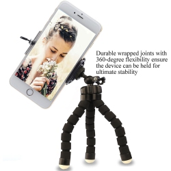 BASIN TRIPODS Selfie Tripod With Tooth Shutter Remote for Cell Phone Gopro Digital Camera Flexible Octopus Gorilla Legs Will In Blue