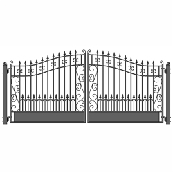 ALEKO Dg12Vend Venice Style Iron Dual Swing Driveway Gate 12'