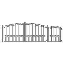 ALEKO Set12X4Pard Paris Style Iron Swing Dual Driveway Gate 12' With Pedestrian Gate