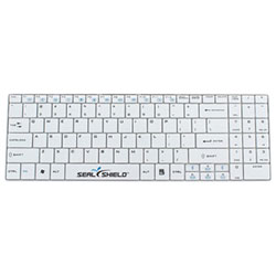 Seal Shield Cleanwipe Bluetooth Full Size Waterproof Keyboard With Keyboard Cover - White - English
