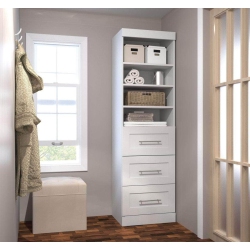 MODUBOX Pur 25” Storage Unit With 3 Drawers - In White