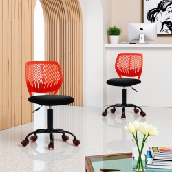 HOMY CASA Ergonomic Office Chair Adjustable Desk Chair Swivel Office Computer Task Chair Stool Home Office Chair In White