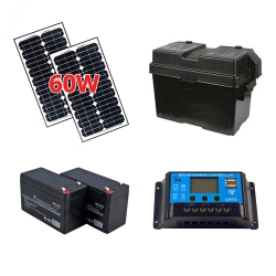 ALEKO Sk30W Solar Kit for Gate Opener -60W24V Solar Panels, Batteries, Charge Controller