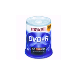MAXELL 100Pk DVD+R Wo 16X 4.7GB Spdl (639016)