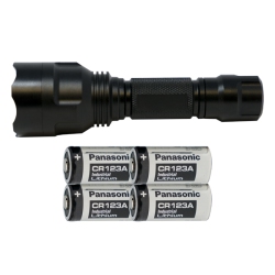 POWER PORTABLE Cree Xp-E Led - 300 Lumens Flashlight (S02) + 4 X Panasonic Cr123 Batteries