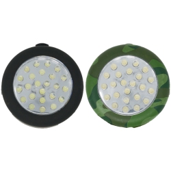 POWER PORTABLE 2-Pack 24 Head Led Ultra Bright Rubber Puck Lights (Black & Camo)