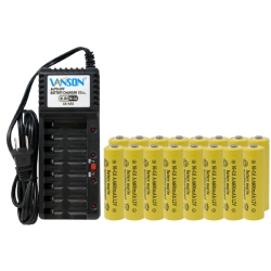 POWER PORTABLE V-868 8 Bay Aa & Aaa Charger + 16 Aa (600 Mah) Nicd Batteries