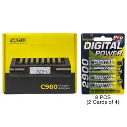 POWEREX C980 Smart Charger & 8 Aa Nimh Accupower Batteries (2900 Mah)