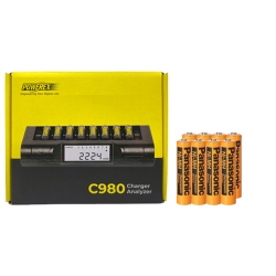 POWEREX C980 Smart Charger & 8 Aaa Panasonic 750 Mah Nimhbatteries (Low Discharge)