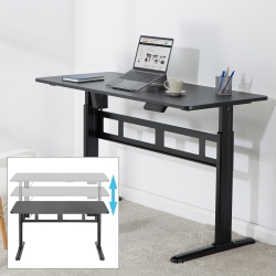 BOOST INDUSTRIES Fs-Od55M Floor Standing Motorized Height Adjustable Office Desk (Black)