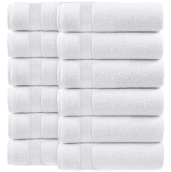 CANADIAN LINEN Luxury Wash Cloth Set, 12 Pack Bathroom Towels, 13"x13" Soft Absorbent 500 Gsm Cotton Washcloths Quick Dry Face Cloth Hair Towels