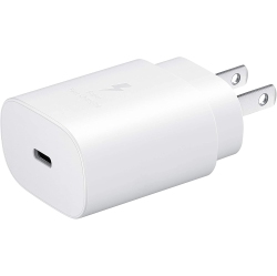 CSMART 25W USB-C 3.0A Fast Charging Wall Charger Adapter for Samsung Galaxy S9 S10 S20 Note 9 10 Plus In White
