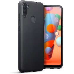 CC Back Matt, Glossy Bumper Soft Tpu Case for Samsung A11 In Black